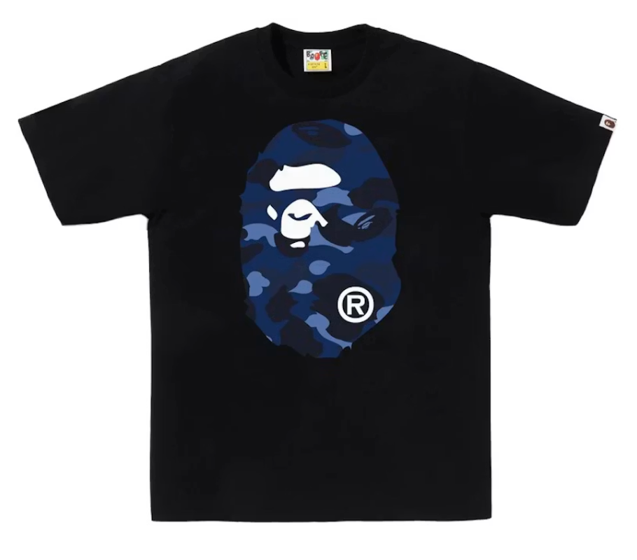 BAPE Color Camo Big Ape Head Tee Black/Navy