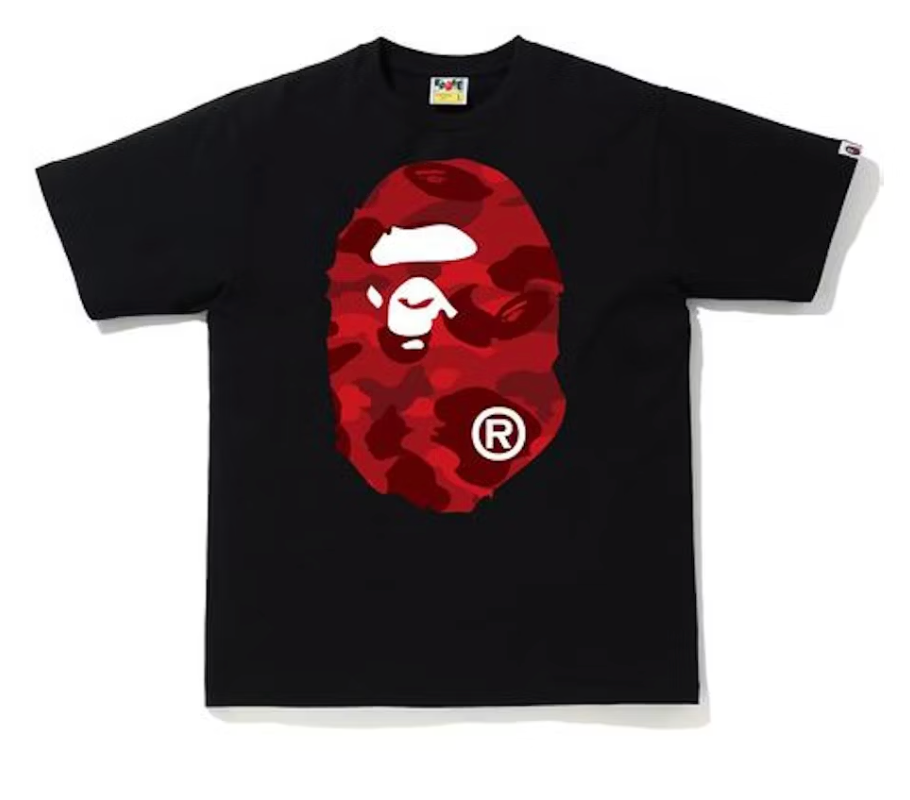 BAPE Color Camo Big Ape Head Tee Black/Red