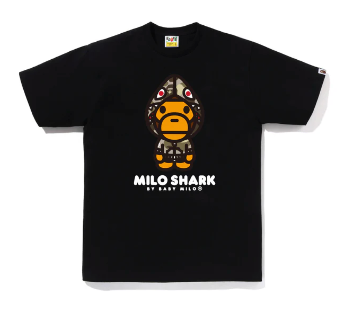BAPE Baby Milo Shark College Tee Black/Beige