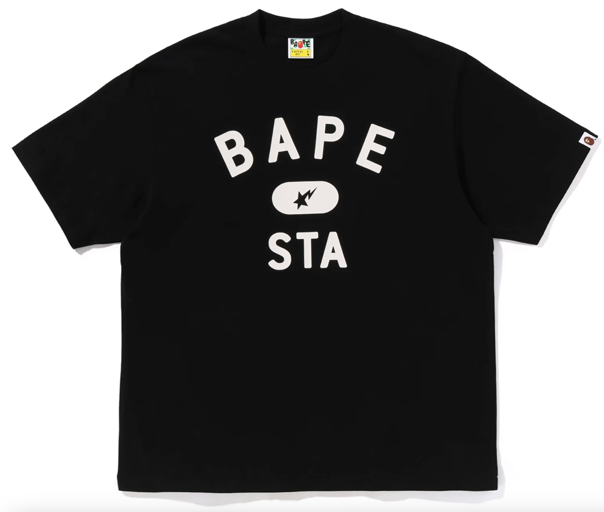 BAPE STA COLLEGE RELAXED FIT TEE #2 MENS-BLK