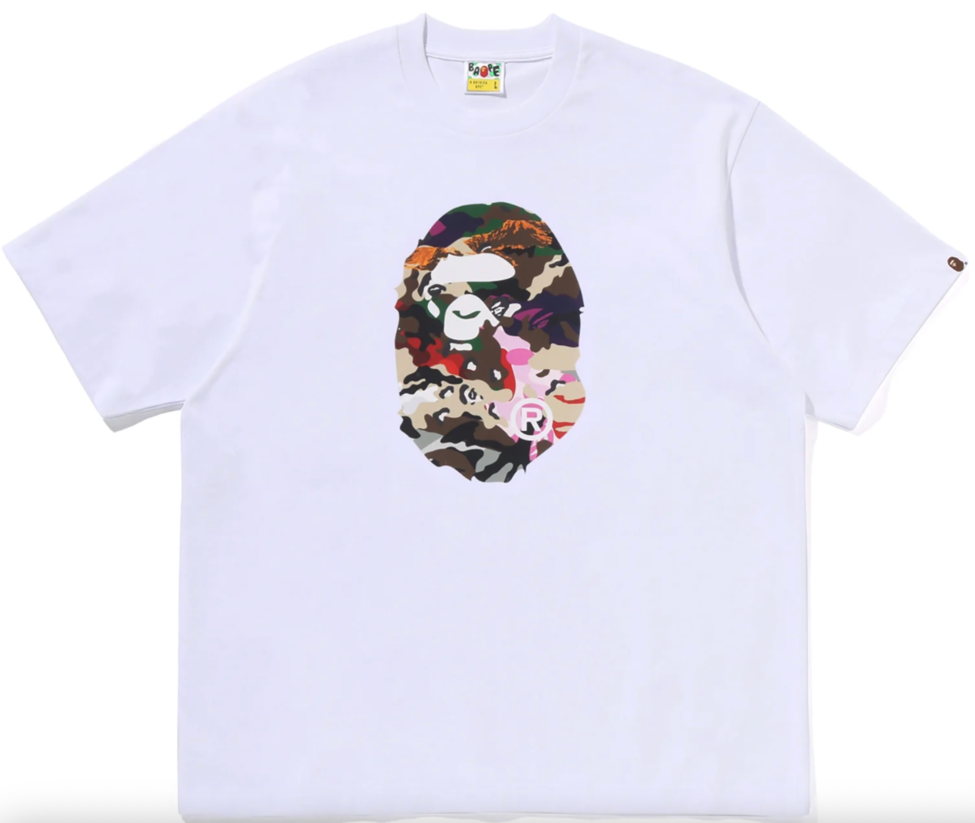 HYBRID CAMO APE HEAD RELAXED FIT TEE MENS-WHT