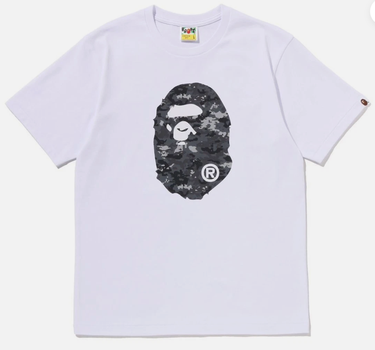 A BATHING APE Men's MULTI PIXEL CAMO APE HEAD TEE