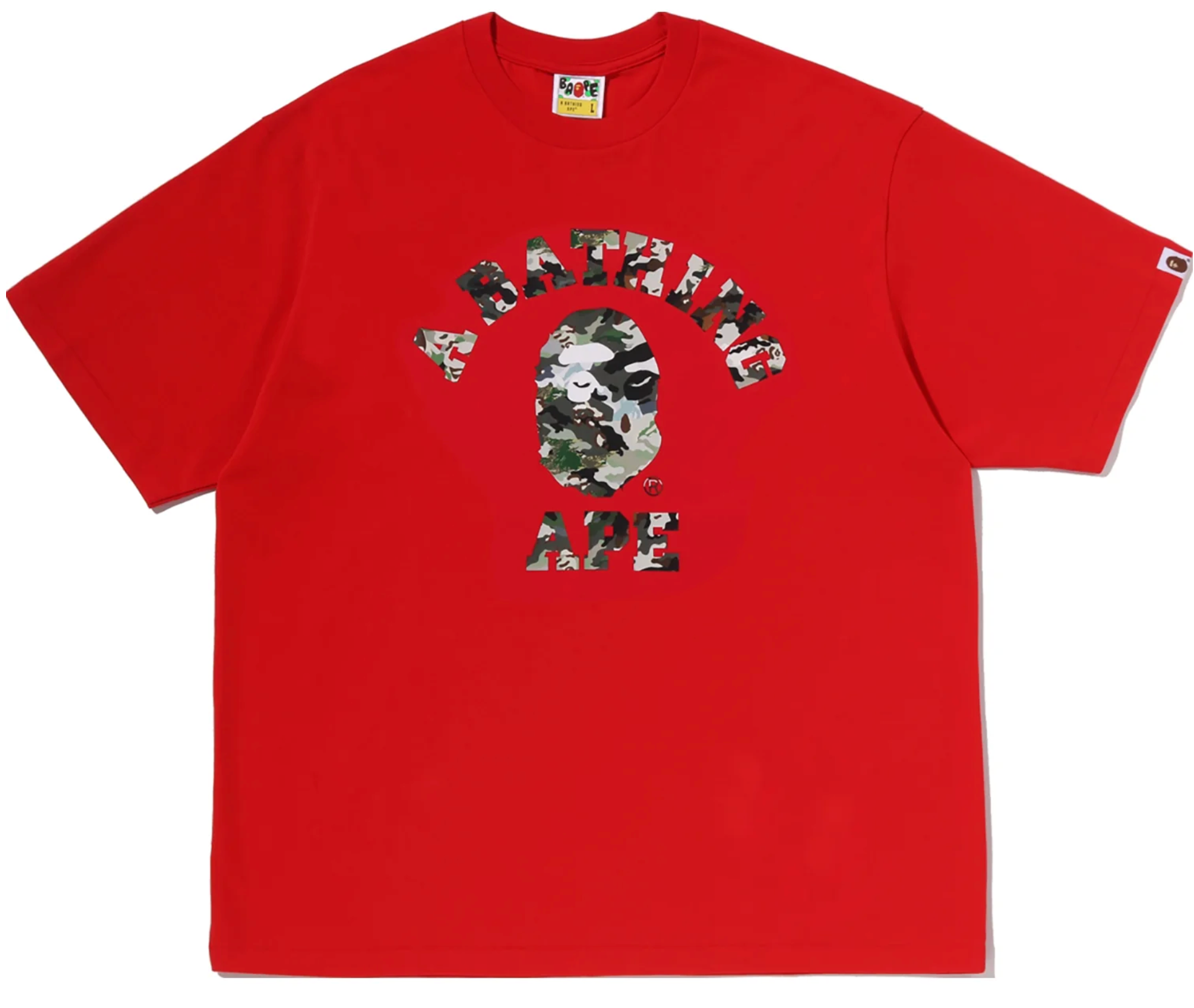 HYBRID CAMO COLLEGE RELAXED FIT TEE MENS-RED