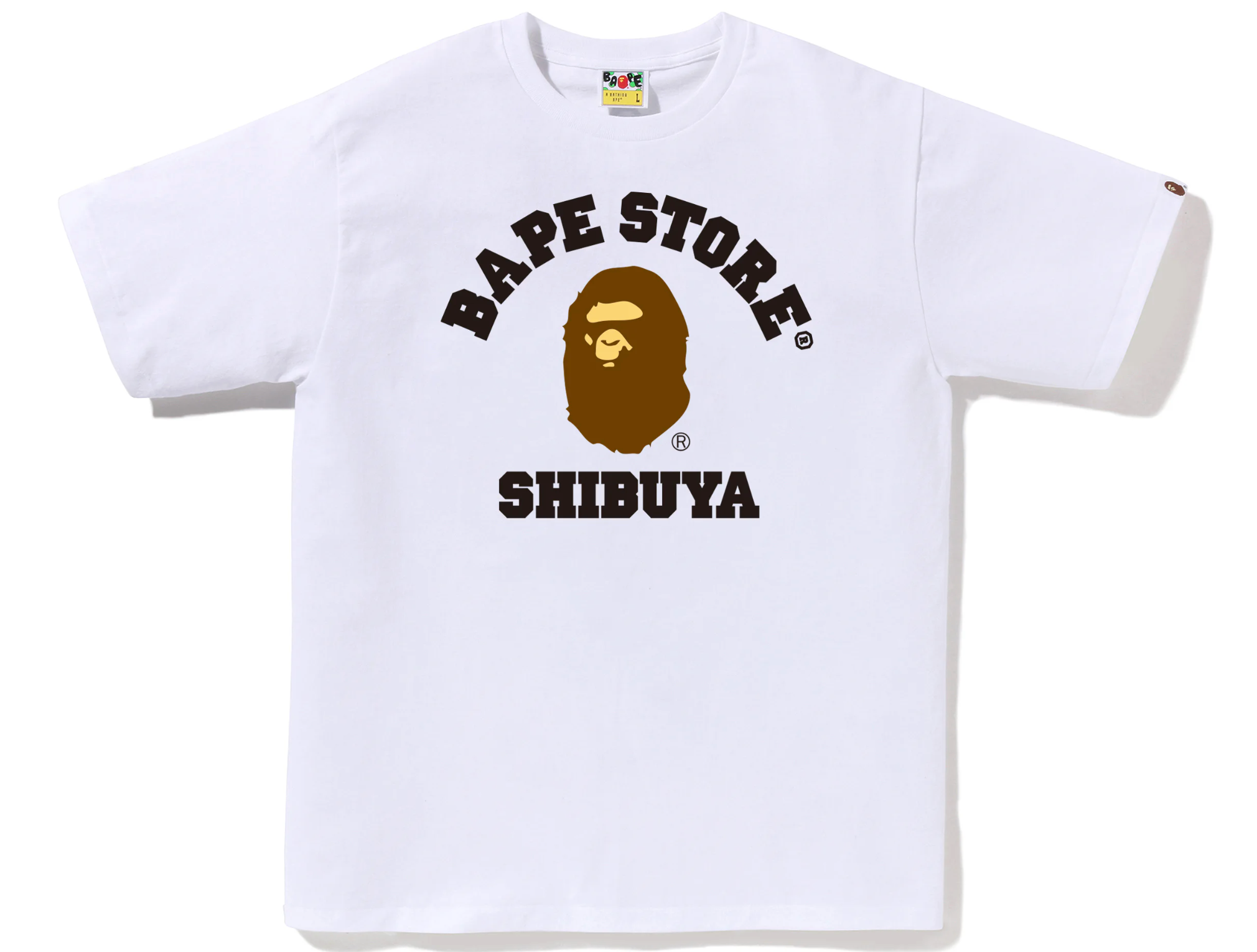 BAPE SHIBUYA COLLEGE TEE WHITE