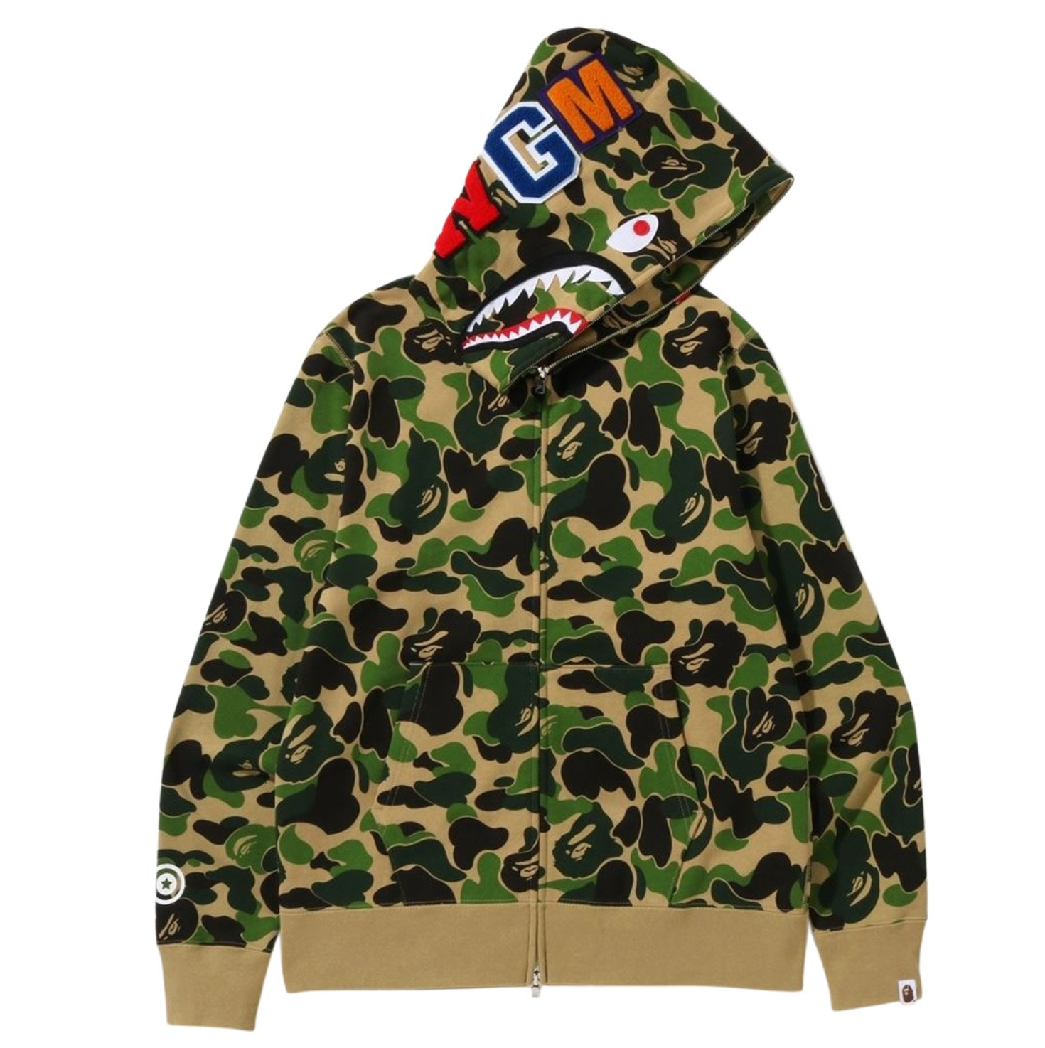 BAPE 1st Camo Shark Full Zip Hoodie Green