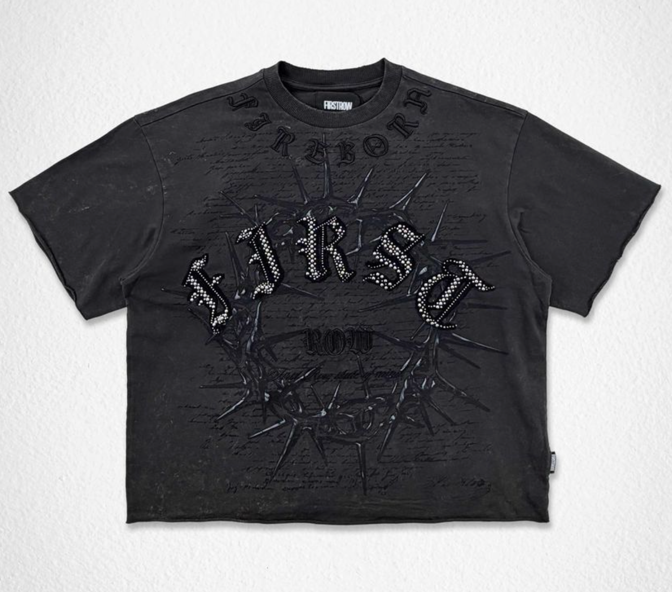 FIRST ROW RIDE HARD IRON MONUMENT CROP TEE