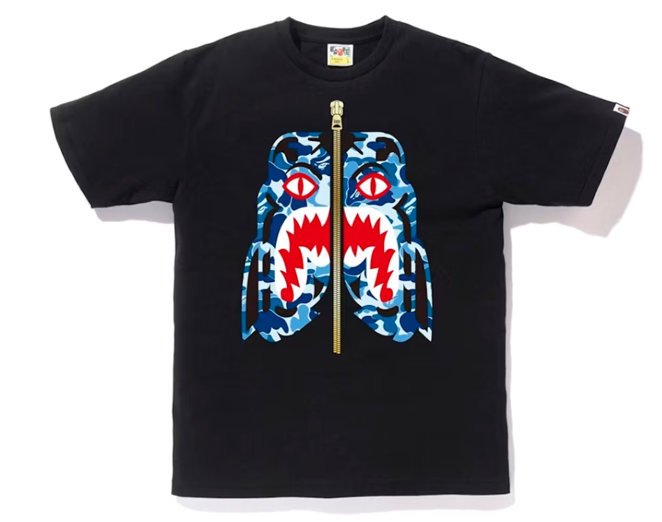 BAPE ABC Camo Tiger Tee Black/Blue