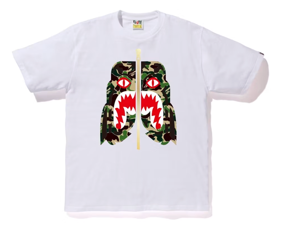 BAPE ABC Camo Tiger Tee White/Green