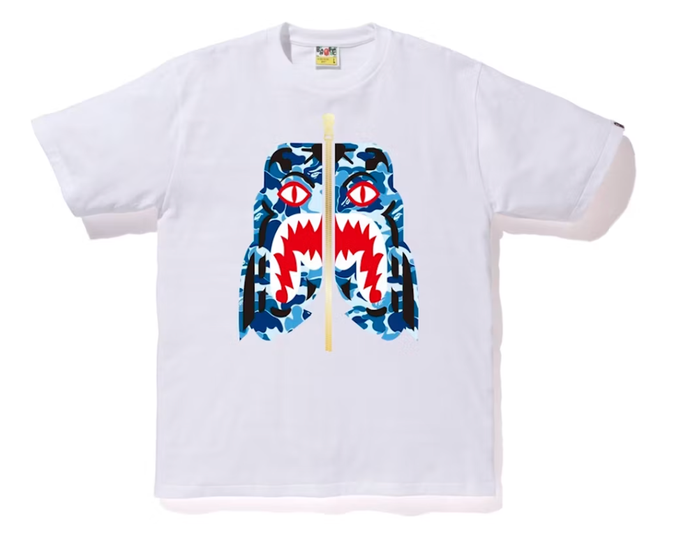 BAPE ABC Camo Tiger Tee White/Blue