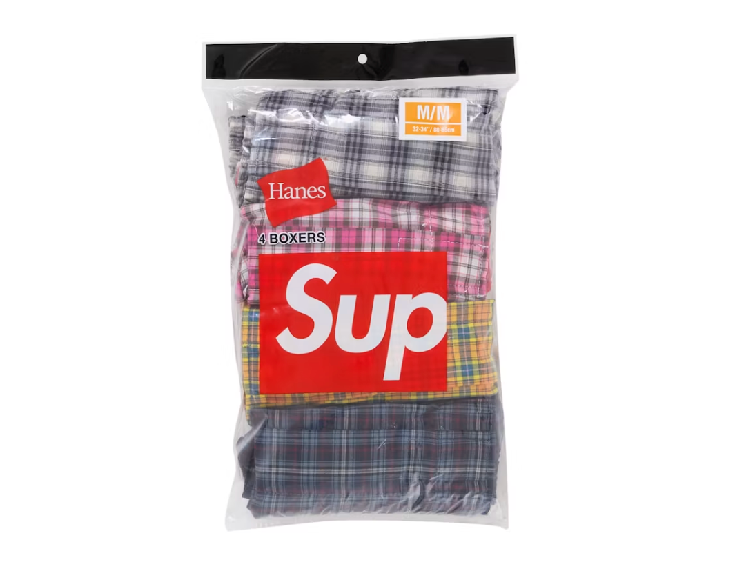 Supreme Hanes Plaid Boxers (4 Pack) Multicolor
