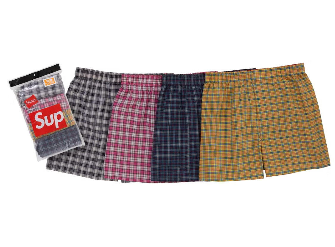 Supreme Hanes Plaid Boxers (4 Pack) Multicolor