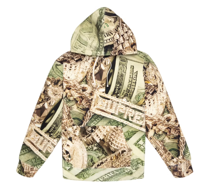 Supreme Bling Hooded Sweatshirt Green PRE OWNED