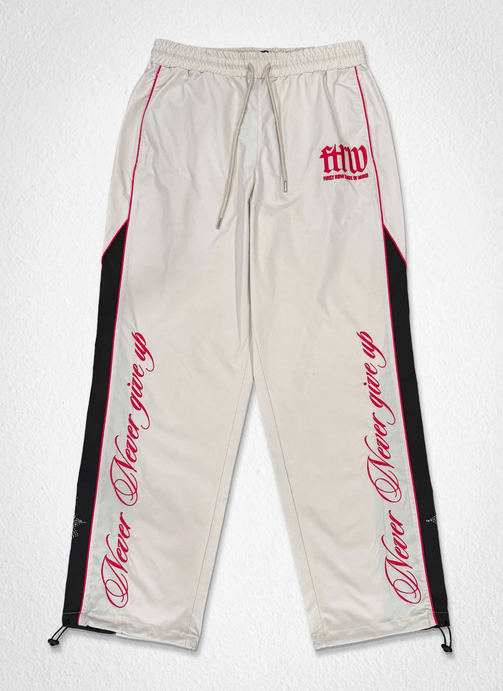 PROPERTY OF FIRST ROW TRACK PANTS