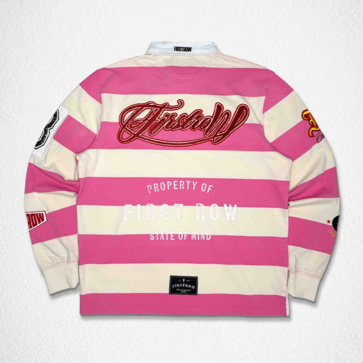 FIRST ROW CLUB PINK SCRIPT POLO