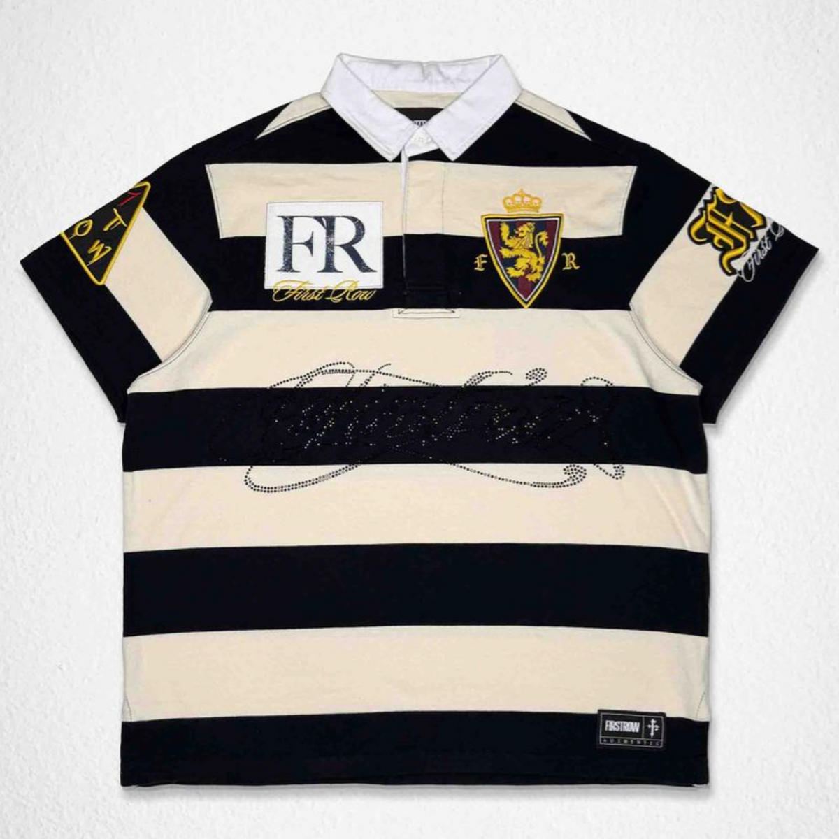 FIRST ROW STATE OF MIND BLACK SCRIPT POLO