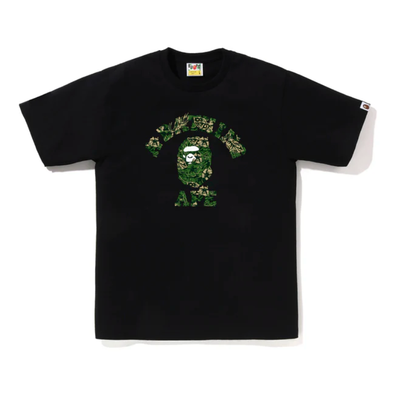 PALM RESORT CAMO COLLEGE TEE BLACK/GREEN