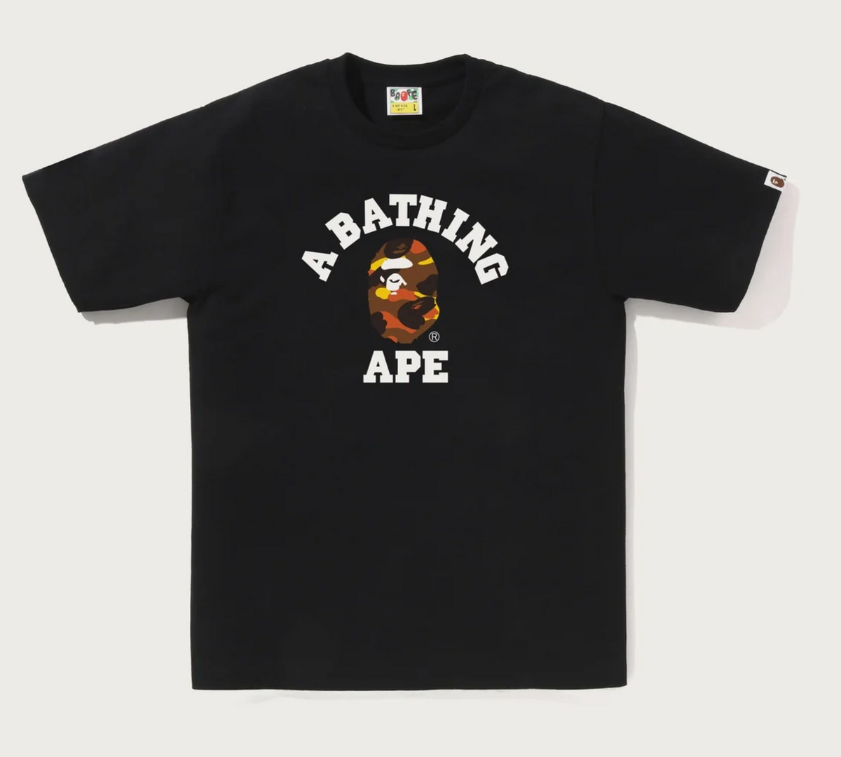 BAPE 1st Camo College Tee (FW25) Black x Orange