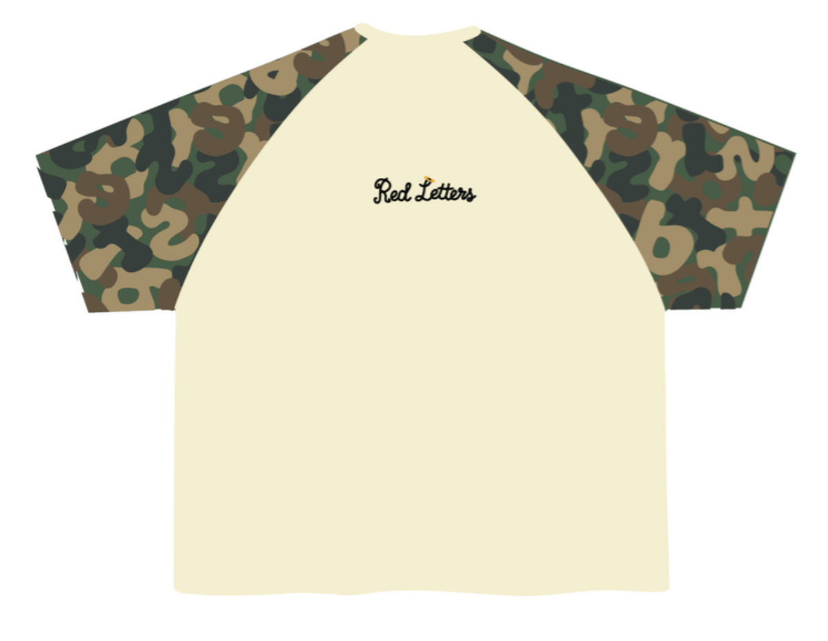 Red Letters Camo Letters Thermal Tee Wood