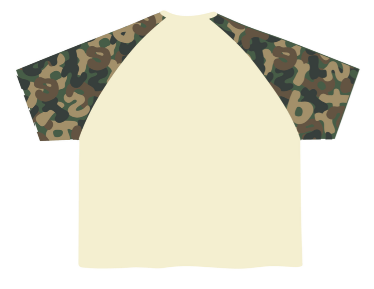 Red Letters Camo Letters Thermal Tee Wood