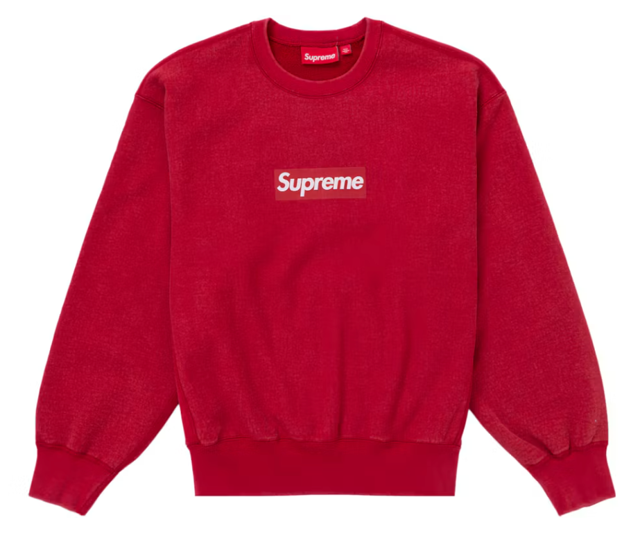 Supreme Washed Box Logo Crewneck Red
