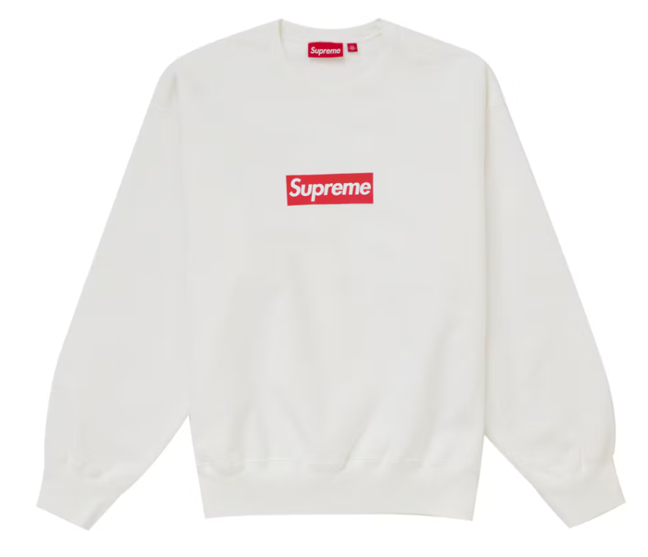 Supreme Washed Box Logo Crewneck White