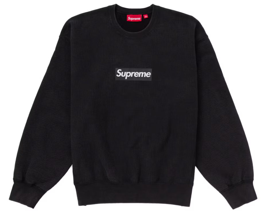 Supreme Washed Box Logo Crewneck Black