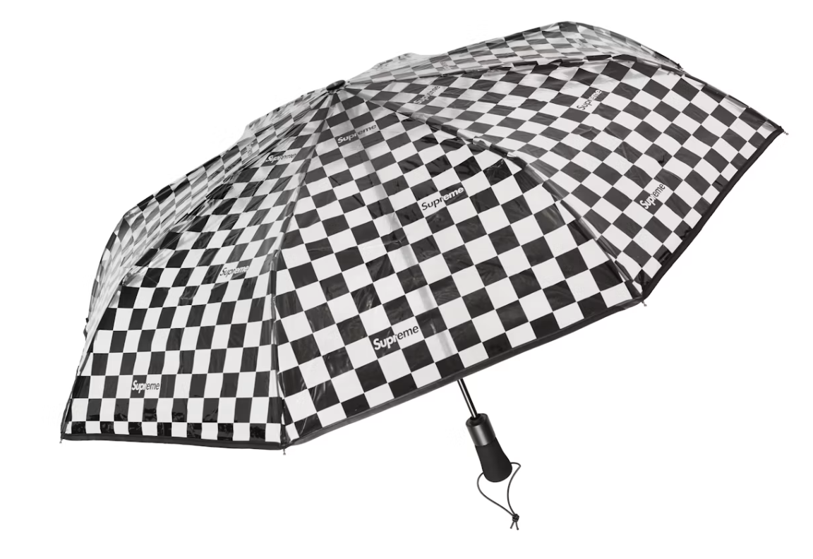 Supreme ShedRain Transparent Checkerboard Umbrella Black