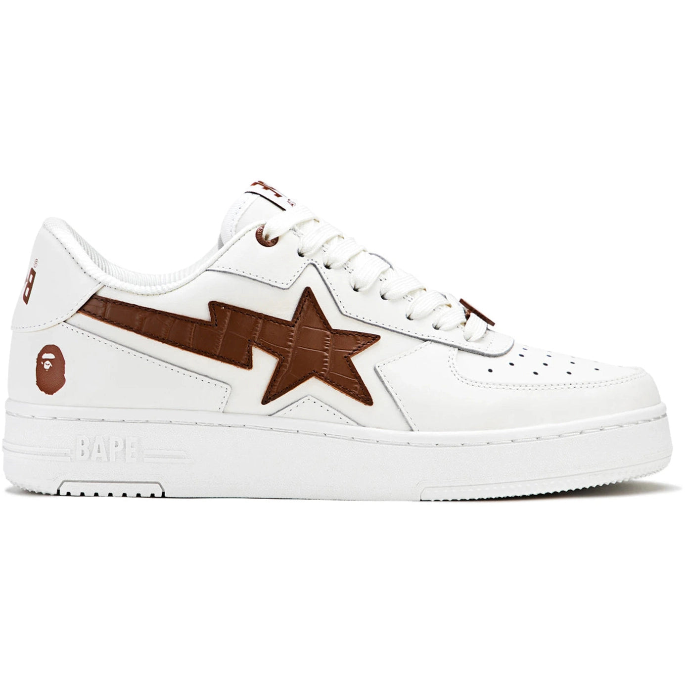 A Bathing Ape Sta Icon #1 White Brown Croc