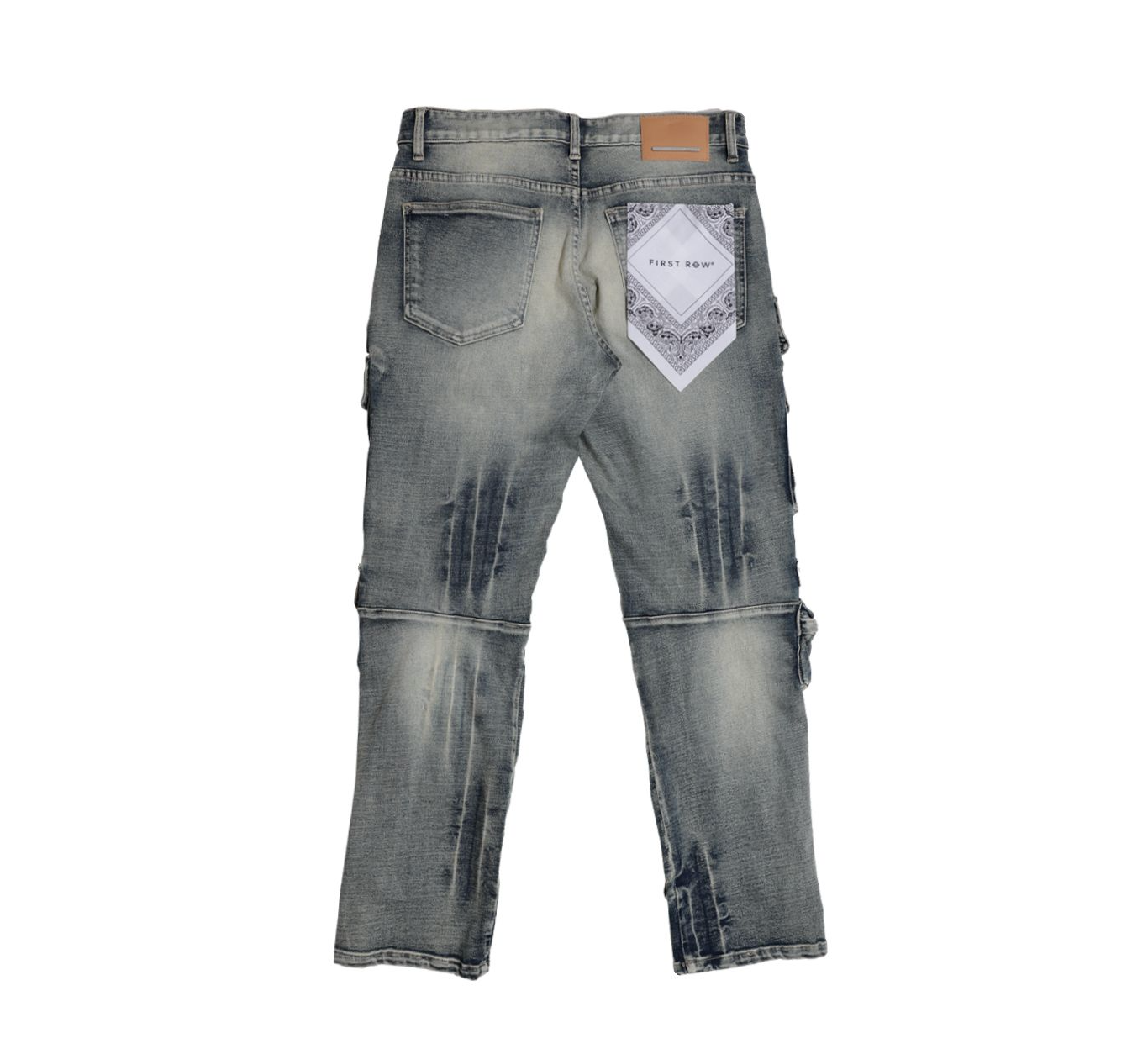 UTILITY CARGO MULTI DENIM PANTS- MEDIUM STONE TINT