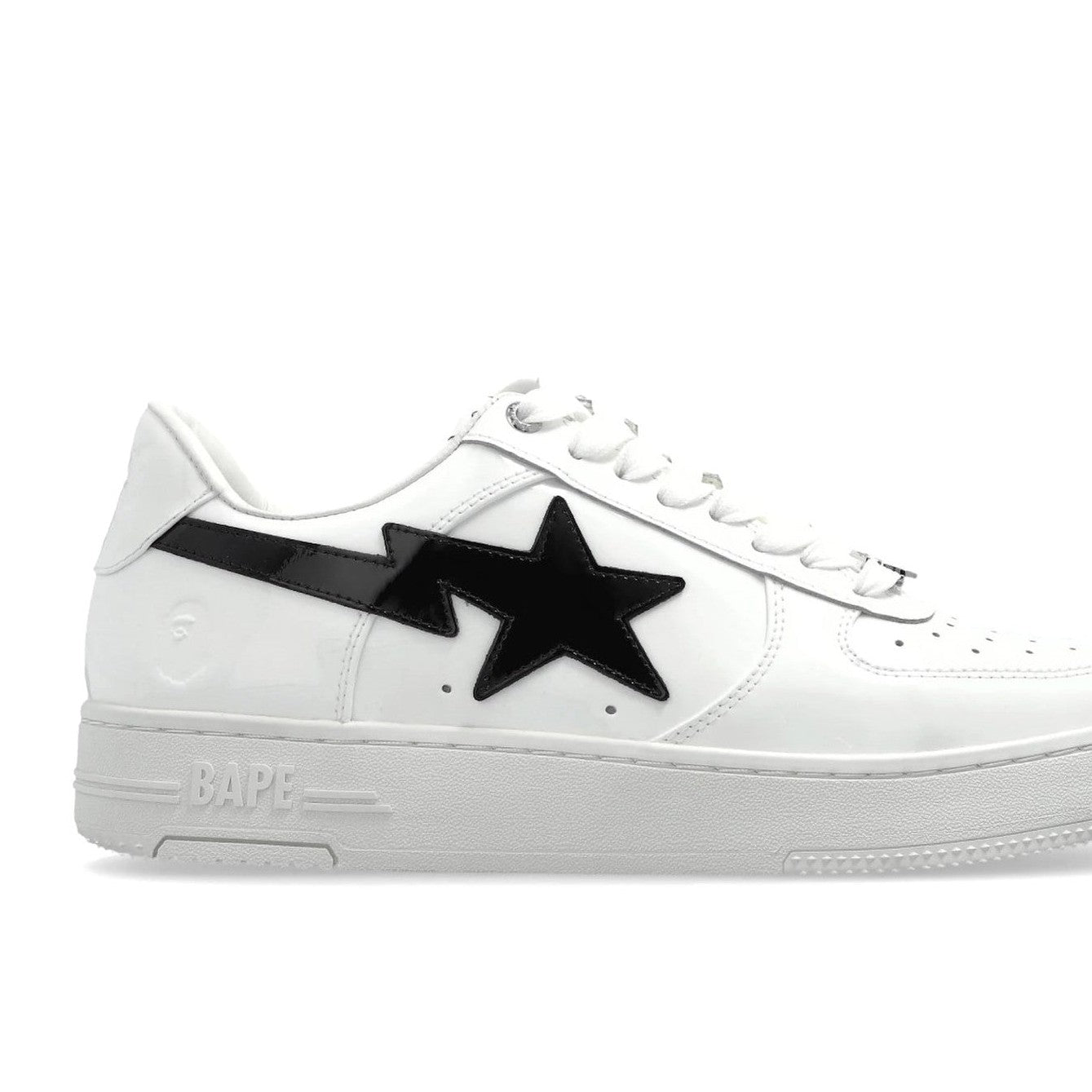 A Bathing Ape Bape Sta #1 White Black Patent Leather