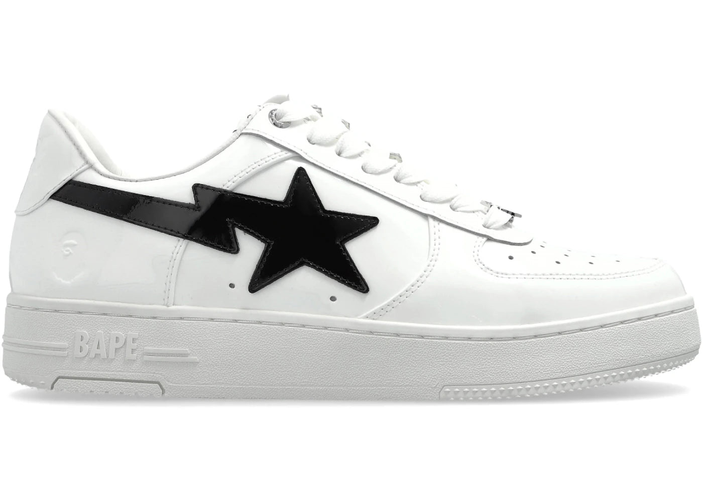 A Bathing Ape Bape Sta #1 White Black Patent Leather