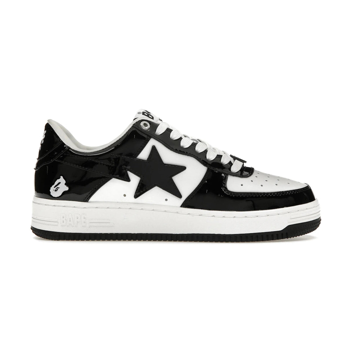 A Bathing Ape Bape Sta Patent Leather Black White