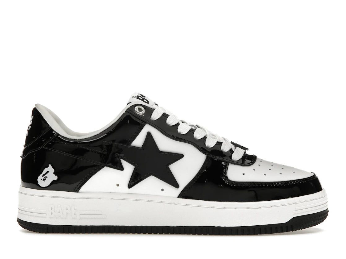 A Bathing Ape Bape Sta Patent Leather Black White