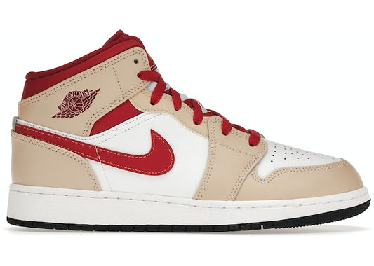 Jordan 1 Mid Light Curry Cardinal (GS)