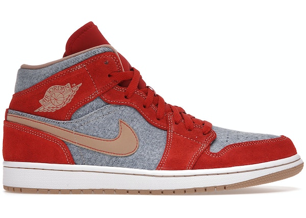 Jordan 1 Mid Denim Red