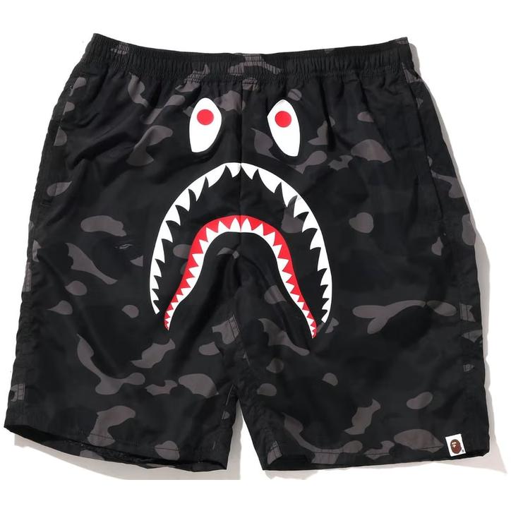 BAPE Color Camo Shark Beach Shorts (SS22) Black