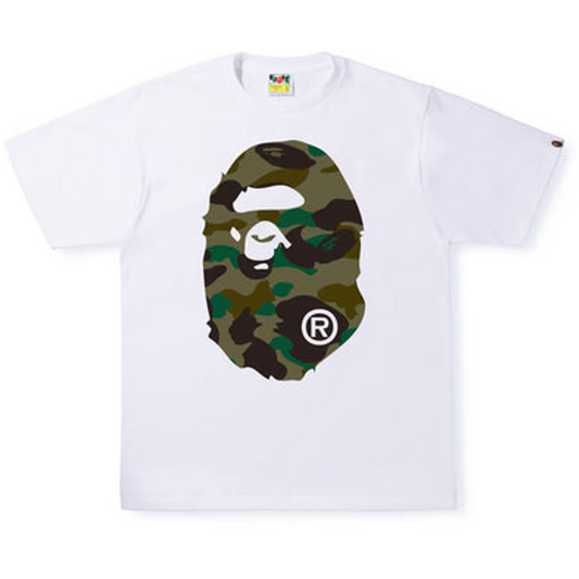 BAPE 1st Camo Big Ape Head Tee White Green