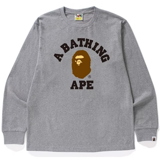 BAPE College L/S Tee Gray