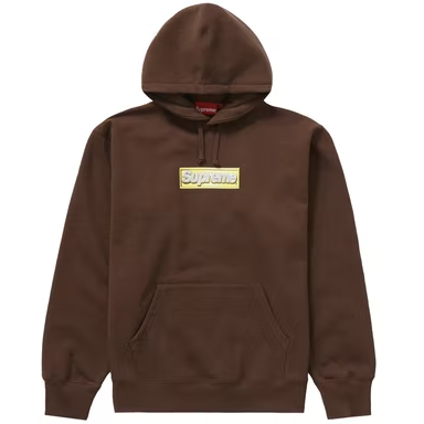 Supreme Bling Box Logo Hooded Sweatshirt Dark Brown