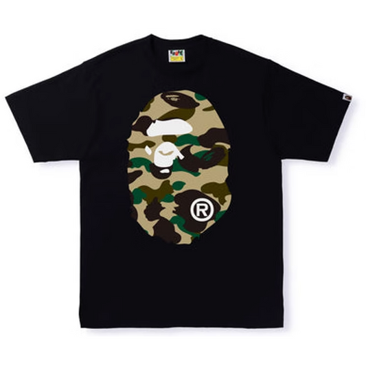 BAPE 1st Camo Big Ape Head Tee Black Yellow