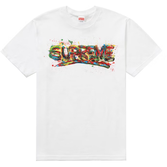 Supreme Paint Logo Tee White