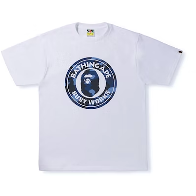 BAPE Color Camo Busy Works Tee (SS22) White Double Navy