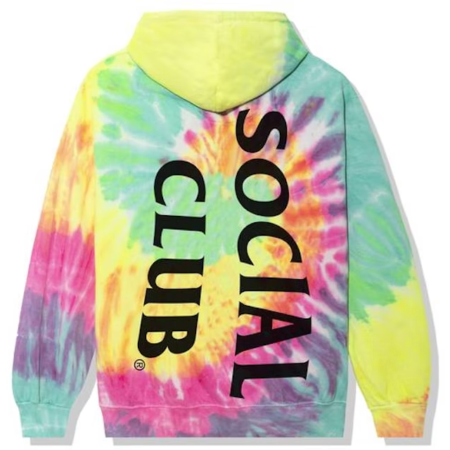 Anti Social Social Club Vertical Horizon Hoodie Rainbow Tie Dye