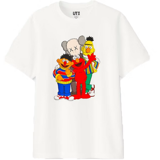 KAWS x Uniqlo x Sesame Street Group Tee White