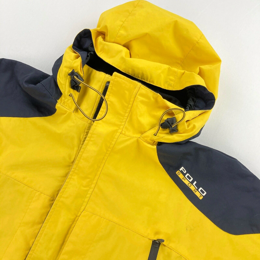 Polo Ralph Lauren VTG Men's Ski Snow Tech Jacket Yellow Black