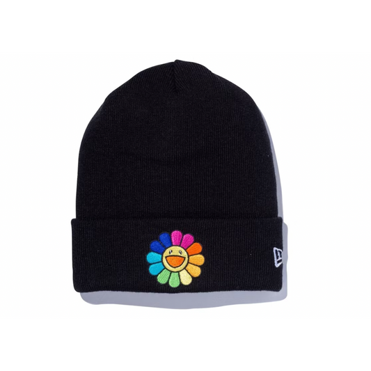 New Era x Takashi Murakami Flower Basic Cuff Knit Beanie Black