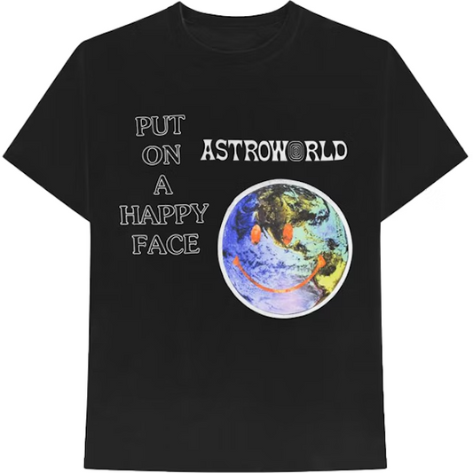 Travis Scott Astroworld Happy Face Tee Black