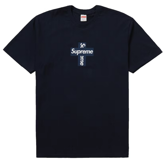 Supreme Cross Box Logo Tee Navy