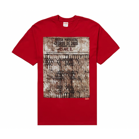 Supreme Martin Wong Iglesia Pentecostal Tee Red