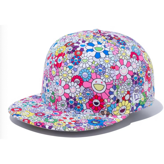 New Era x Takashi Murakami Flower Allover Print 59Fifty Fitted Hat White Rainbow